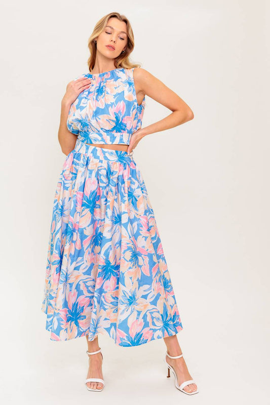 Golden Hour Woven Top & Skirt Set