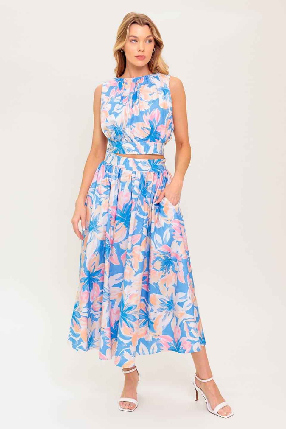 Golden Hour Woven Top & Skirt Set