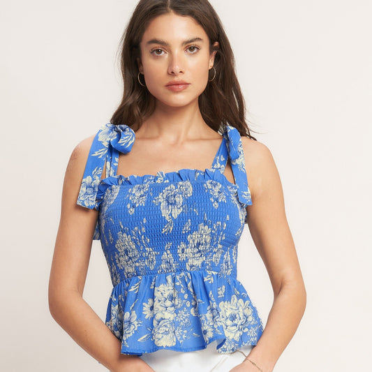 Romantic Blue Woven Top