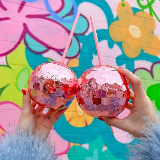 Pink Disco Ball Sipper Bundle (set of 6)