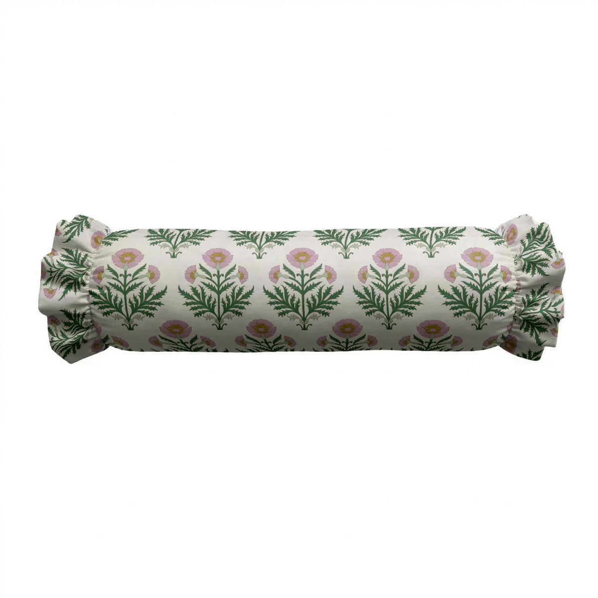 Dandelion Ruffled Bolster Pillow | Ruffled Decor Pillow