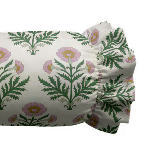 Dandelion Ruffled Bolster Pillow | Ruffled Decor Pillow