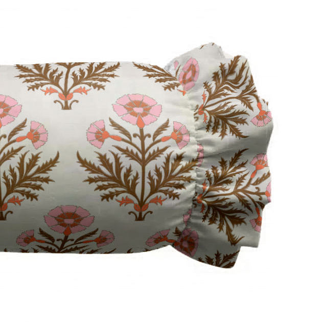 Dandelion Ruffled Bolster Pillow | Ruffled Decor Pillow