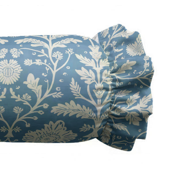 Delia Ruffled Bolster Pillow | Ruffled Decor Pillow