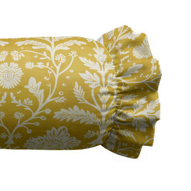 Delia Ruffled Bolster Pillow | Ruffled Decor Pillow