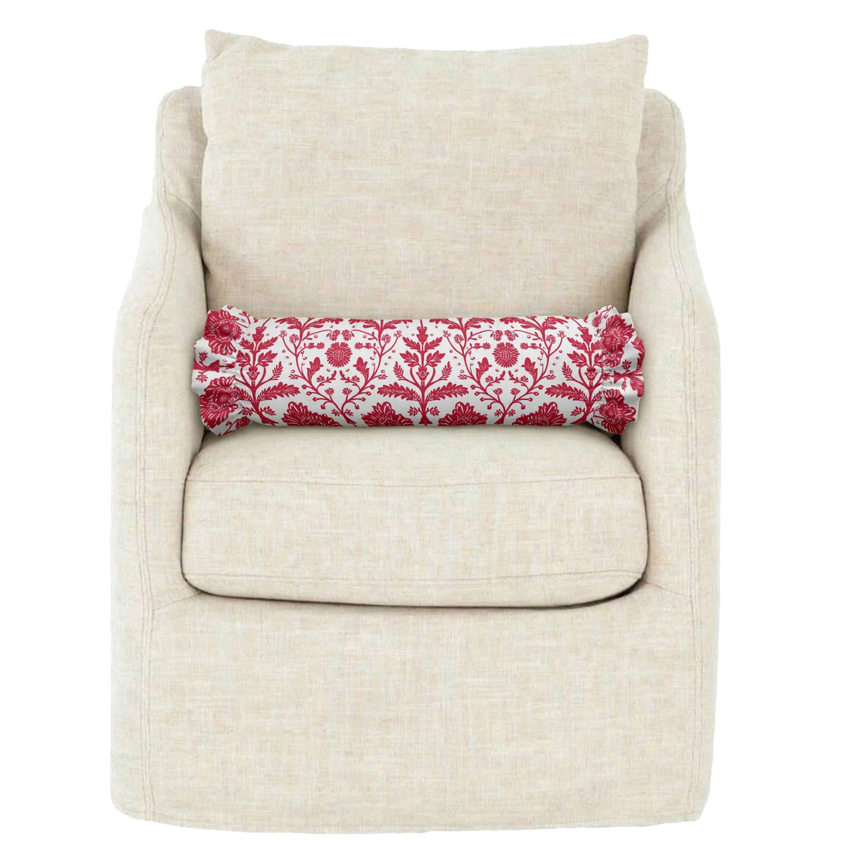 Delia Ruffled Bolster Pillow | Ruffled Decor Pillow