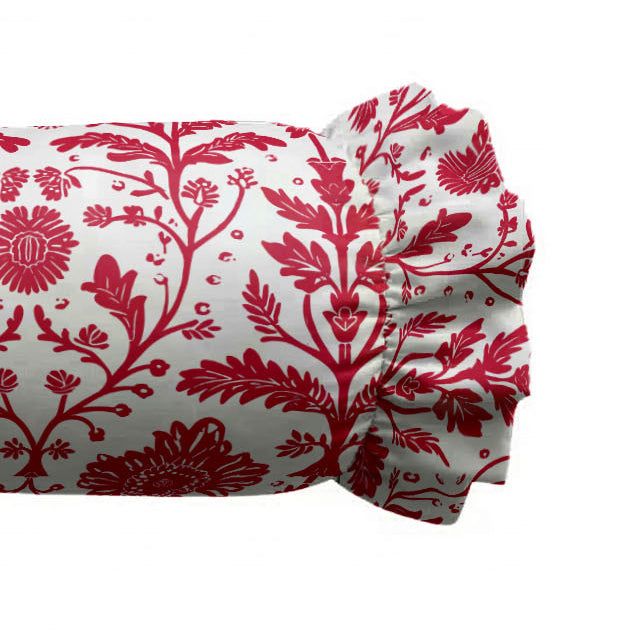Delia Ruffled Bolster Pillow | Ruffled Decor Pillow