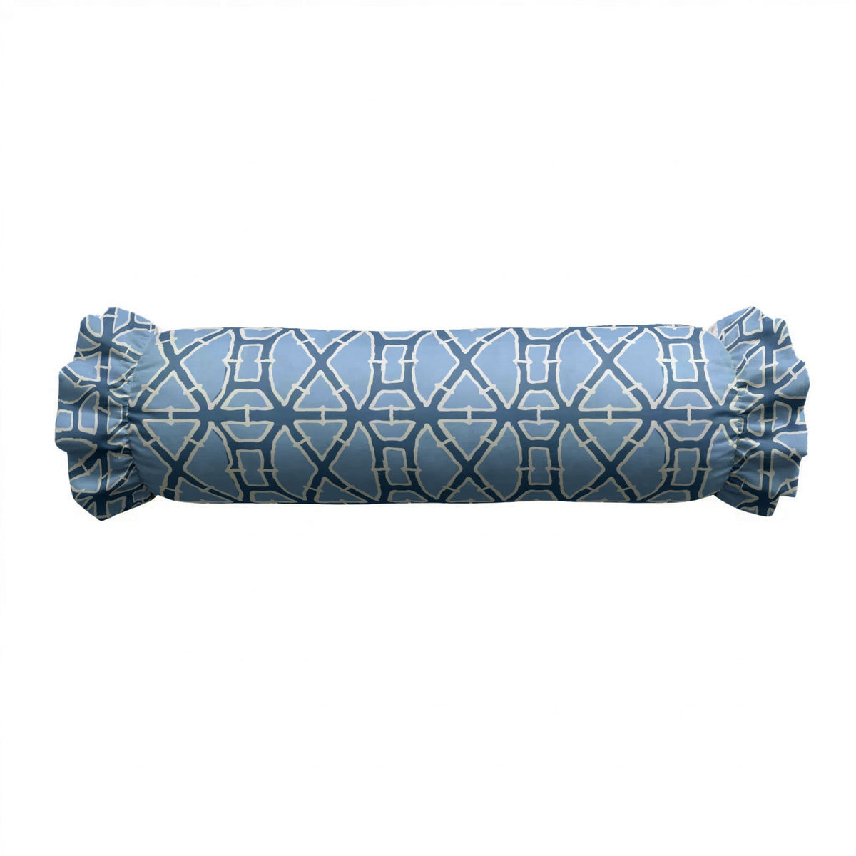Lattice Ruffled Bolster Pillow | Ruffled Decor Pillow
