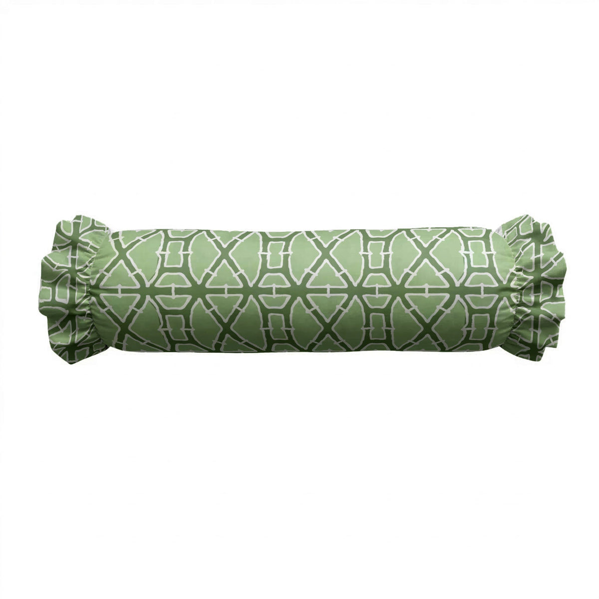 Lattice Ruffled Bolster Pillow | Ruffled Decor Pillow