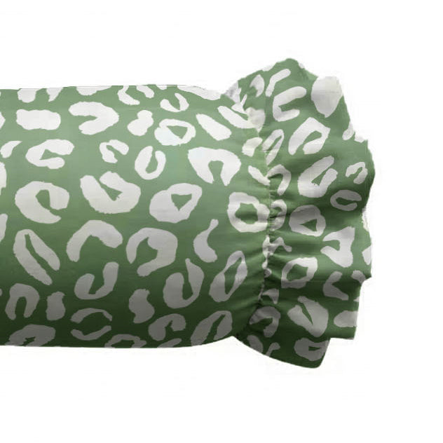 Leopard Spots Ruffled Bolster Pillow | Ruffled Decor Pillow