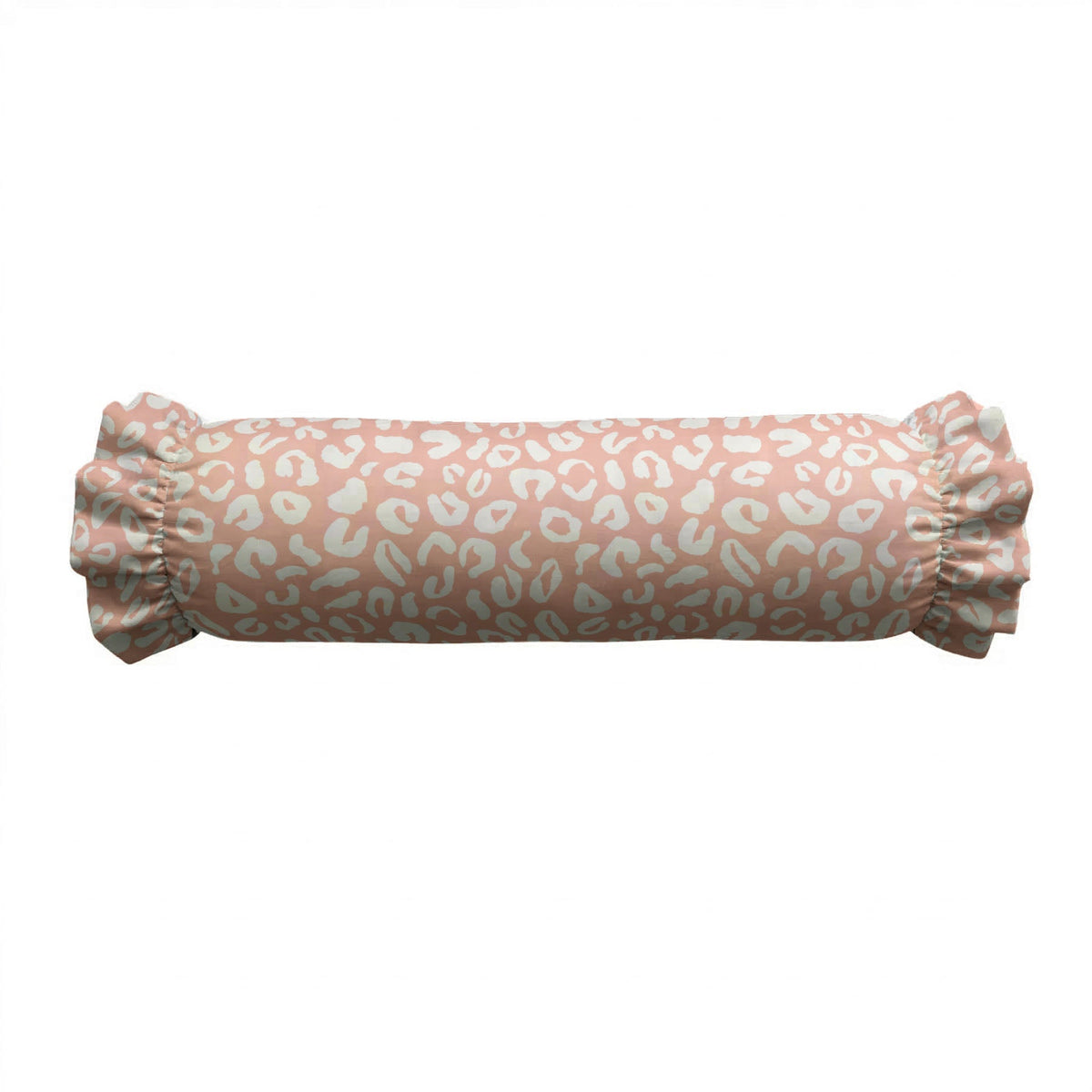 Leopard Spots Ruffled Bolster Pillow | Ruffled Decor Pillow