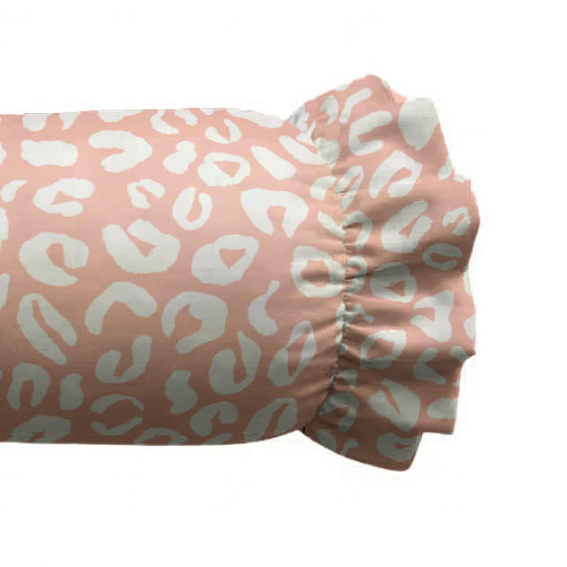 Leopard Spots Ruffled Bolster Pillow | Ruffled Decor Pillow