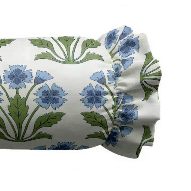 Dianthus Ruffled Bolster Pillow | Ruffled Decor Pillow
