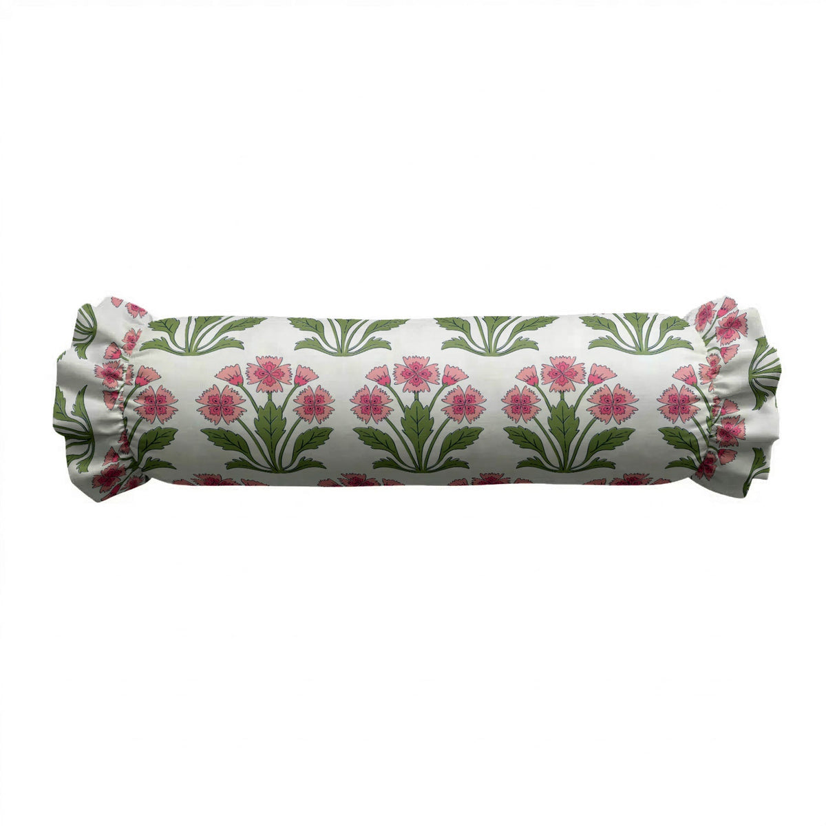 Dianthus Ruffled Bolster Pillow | Ruffled Decor Pillow