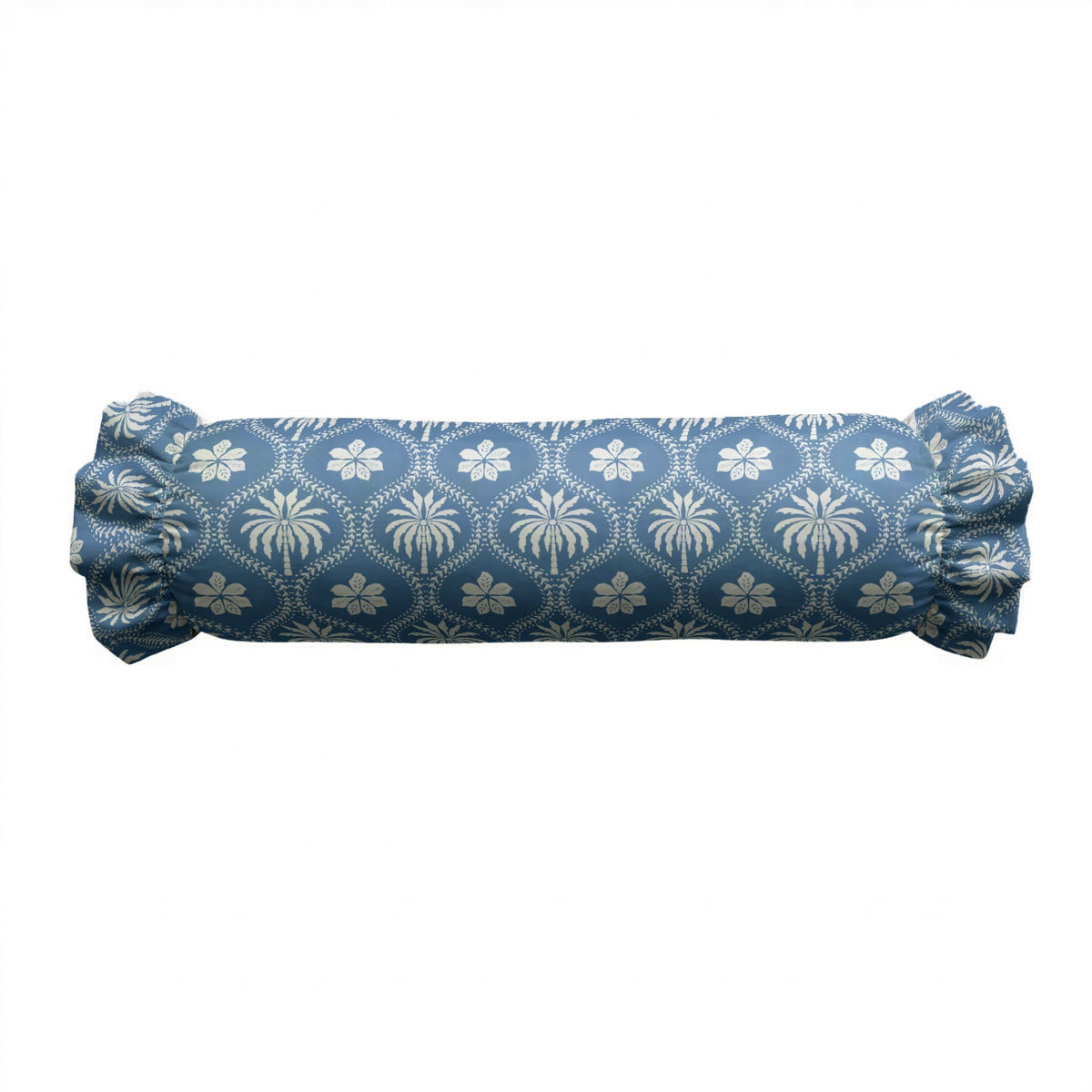 Palm Grove Ruffled Bolster Pillow | Ruffled Decor Pillow