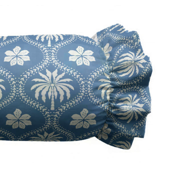 Palm Grove Ruffled Bolster Pillow | Ruffled Decor Pillow