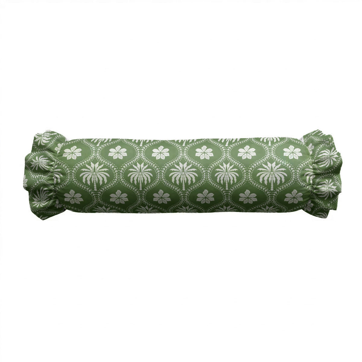 Palm Grove Ruffled Bolster Pillow | Ruffled Decor Pillow