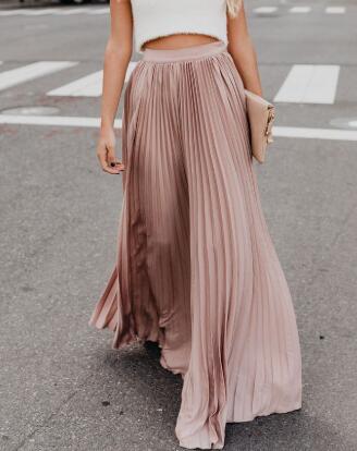 Rose Pleated Maxi Skirt