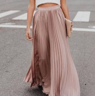 Rose Pleated Maxi Skirt