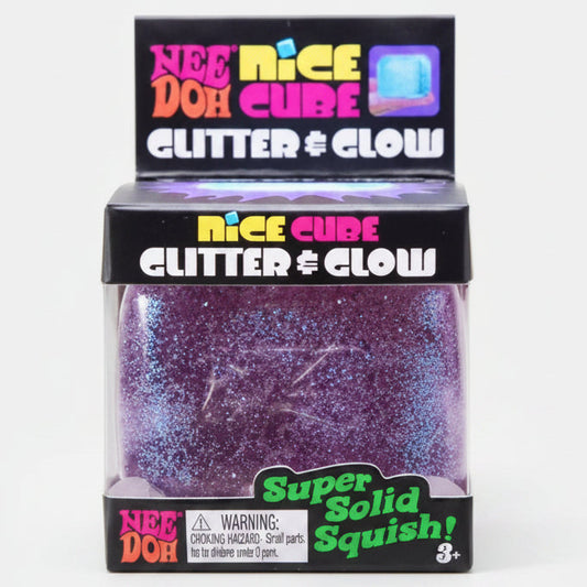 Nee-Doh Glitter and Glow Nice Cube: Purple Cube