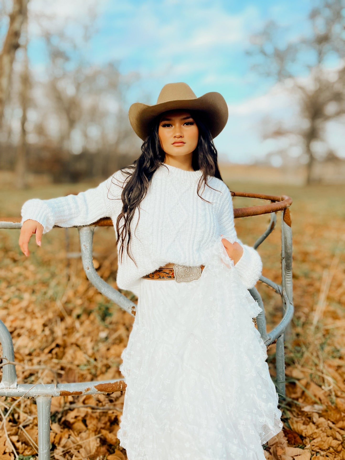 Lace Ruffle Mesh Maxi Skirt