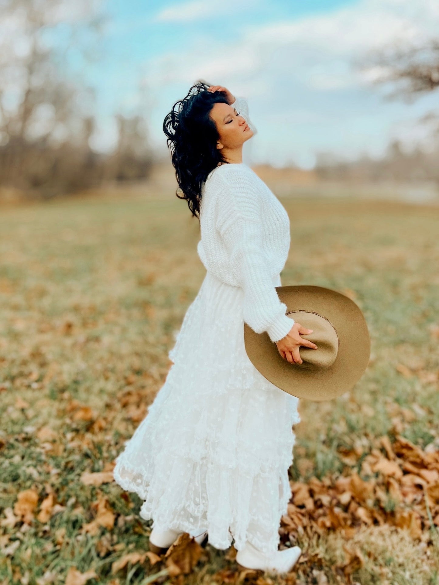 Lace Ruffle Mesh Maxi Skirt