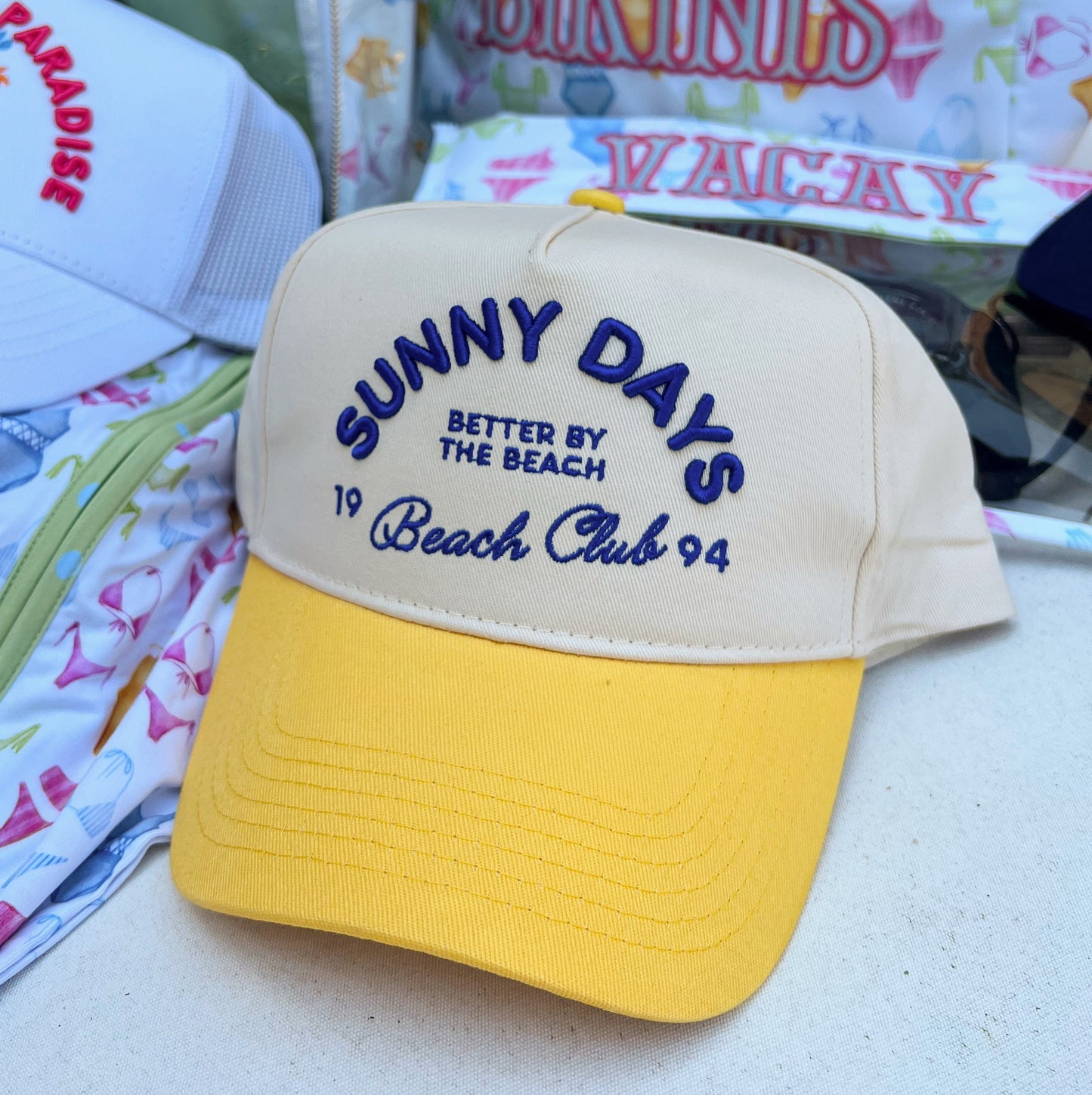 Sunny Days Yellow Vintage Trucker Hat