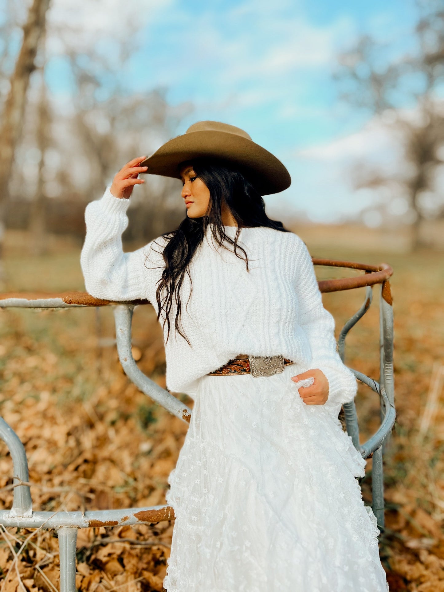 Lace Ruffle Mesh Maxi Skirt