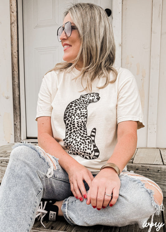 Sitting Cheetah Tee