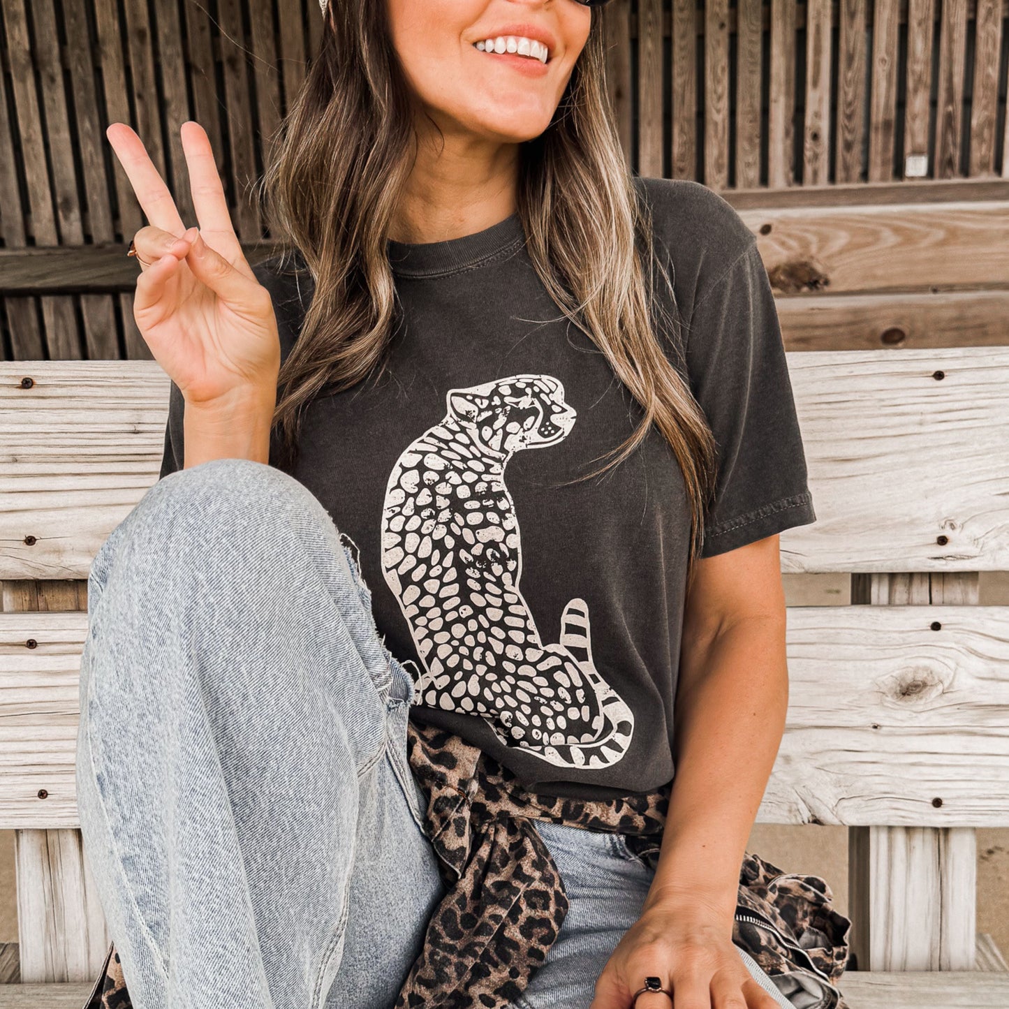 Sitting Cheetah Tee