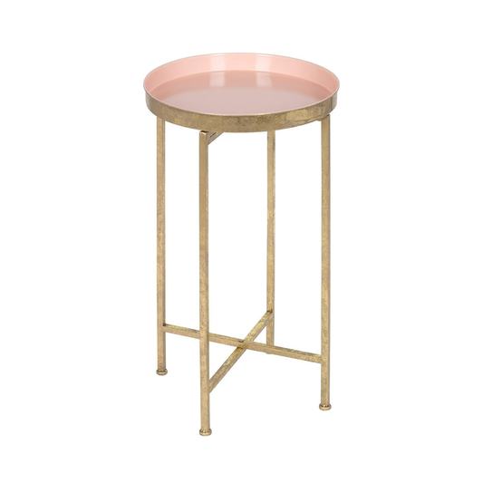 Celia Round Tray Table with Light Pink