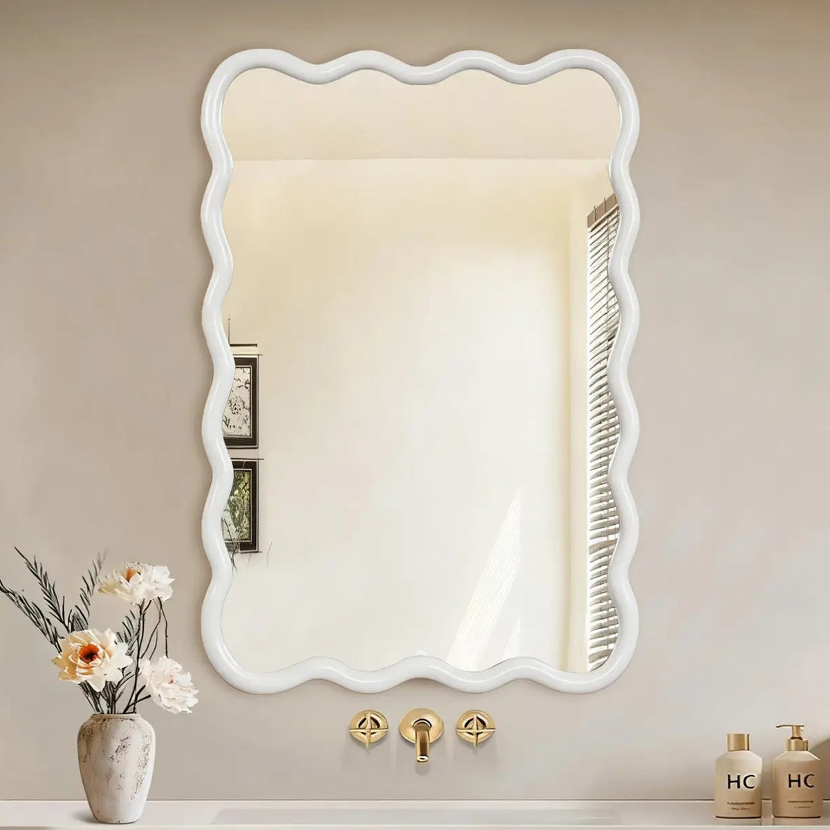 Wavy Solid Wood Wall Mirror – 20" x 30"