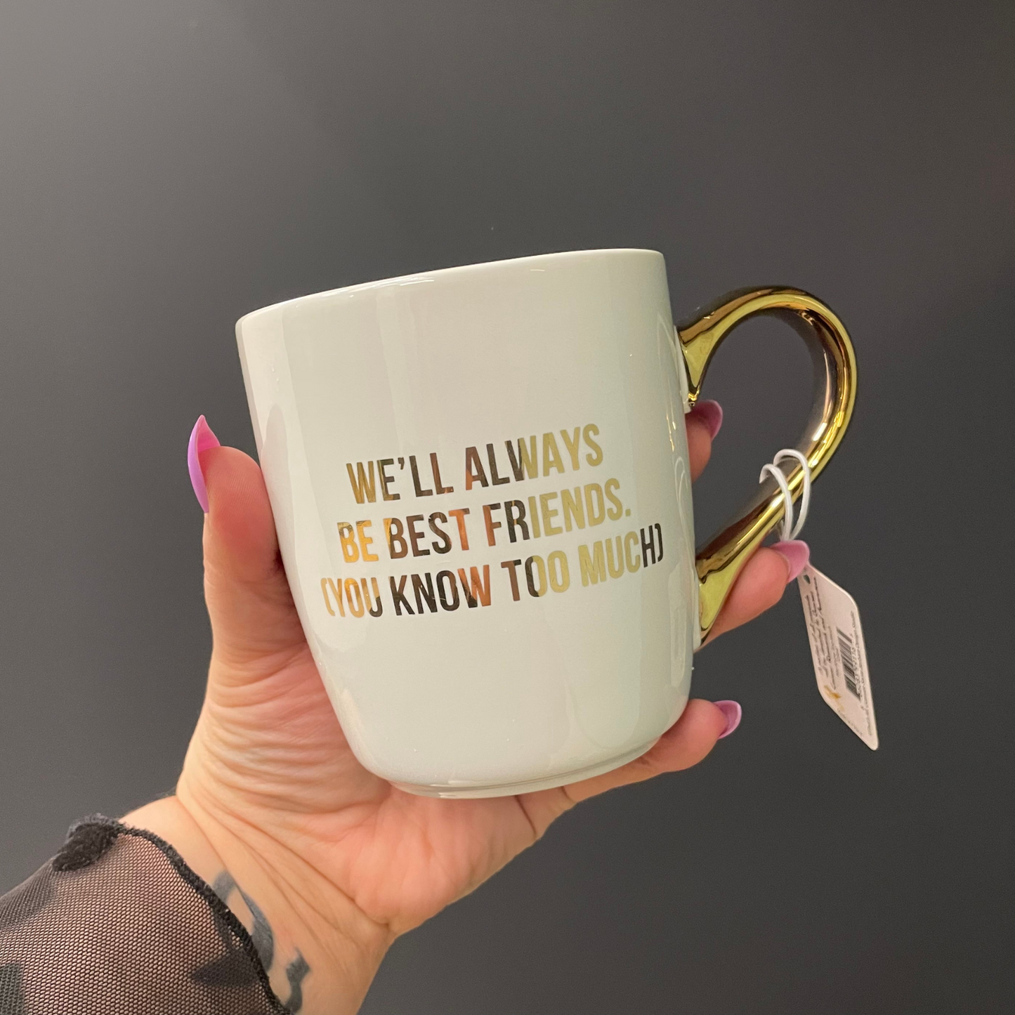 We'll Always Be Best Friends (You Know Too Much) Mug with Gold Handle