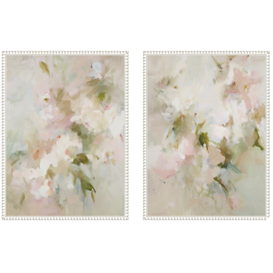 Blooming Flowers Framed Canvas Wall Art (Set of 2)