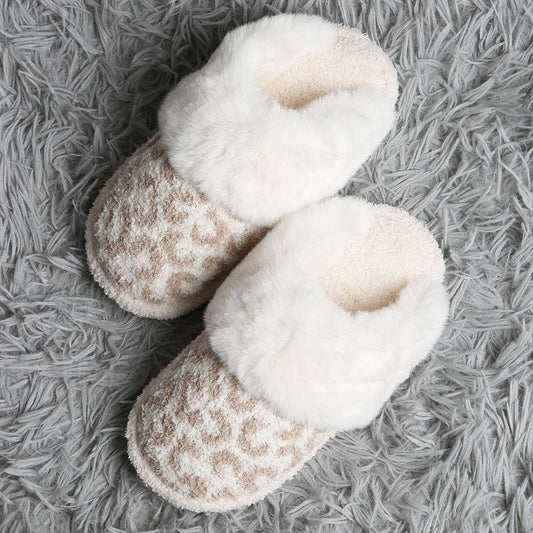 Leopard Faux Fur Soft Indoor Slippers