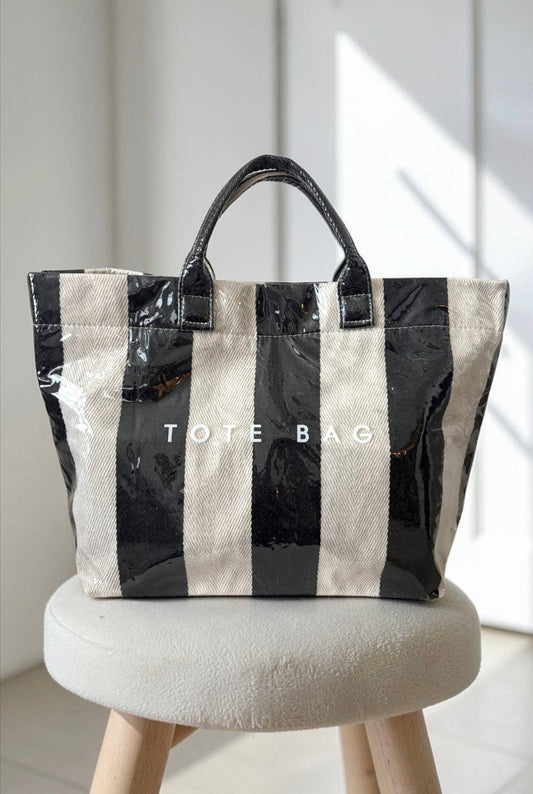 The Bag Waterproof Tote in Black & White