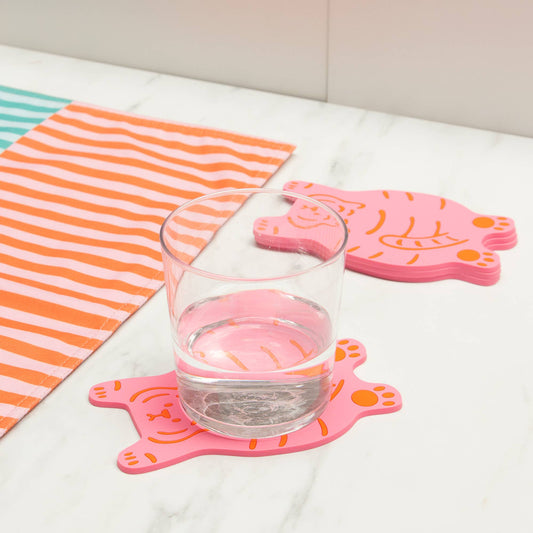 Pink Tiger Coaster Set (4 pack)