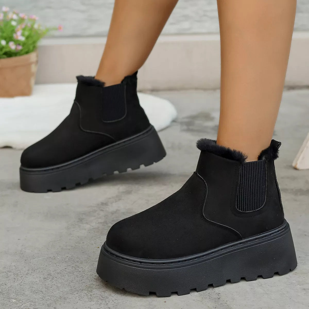 Tilly Faux Fur-Lined Platform Boots