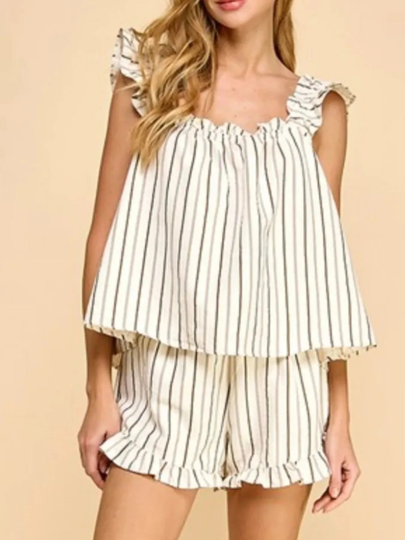 Ruffled Tank and Shorts Set