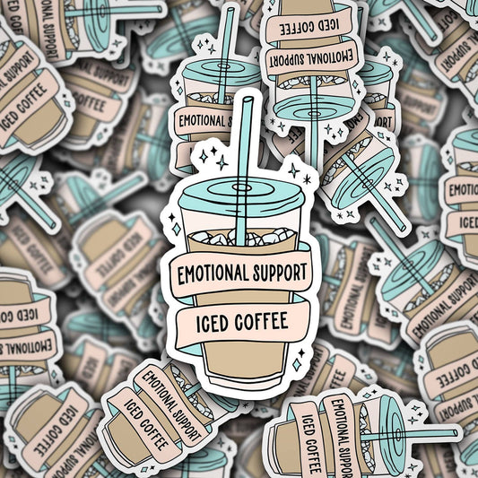 Vinyl Decal - Emotional Support Iced Coffee