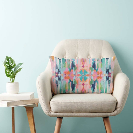 Dora Abstract Print Lumbar Throw Pillow