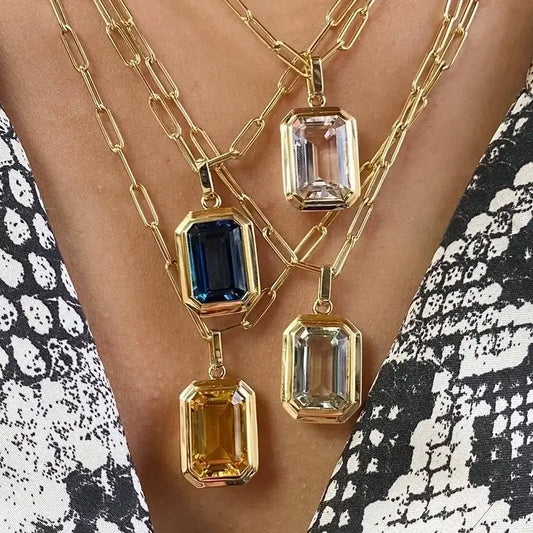 Art Deco Zircon Pendant Necklace