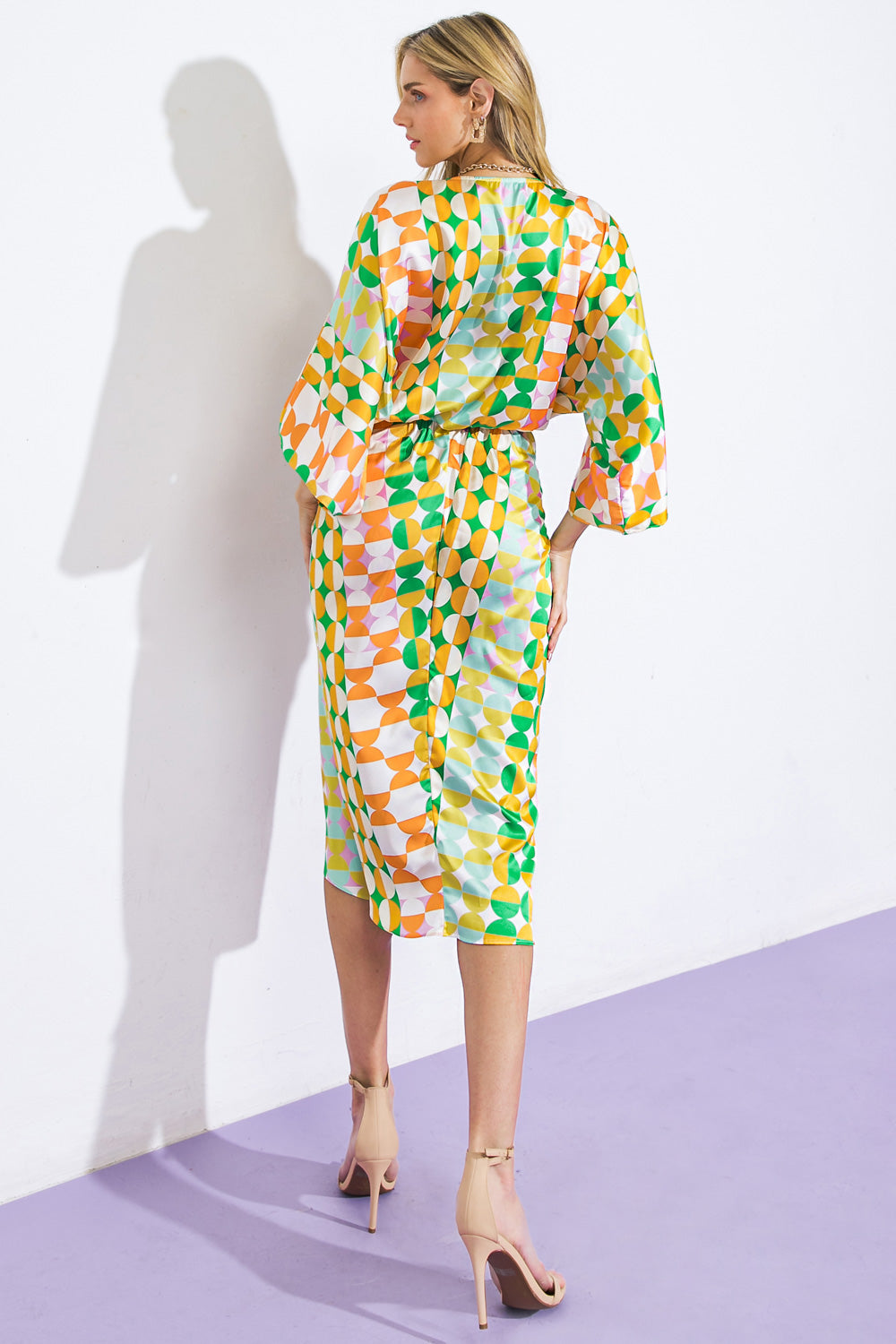 Cali Woven Satin Midi Dress