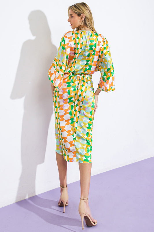 Cali Woven Satin Midi Dress