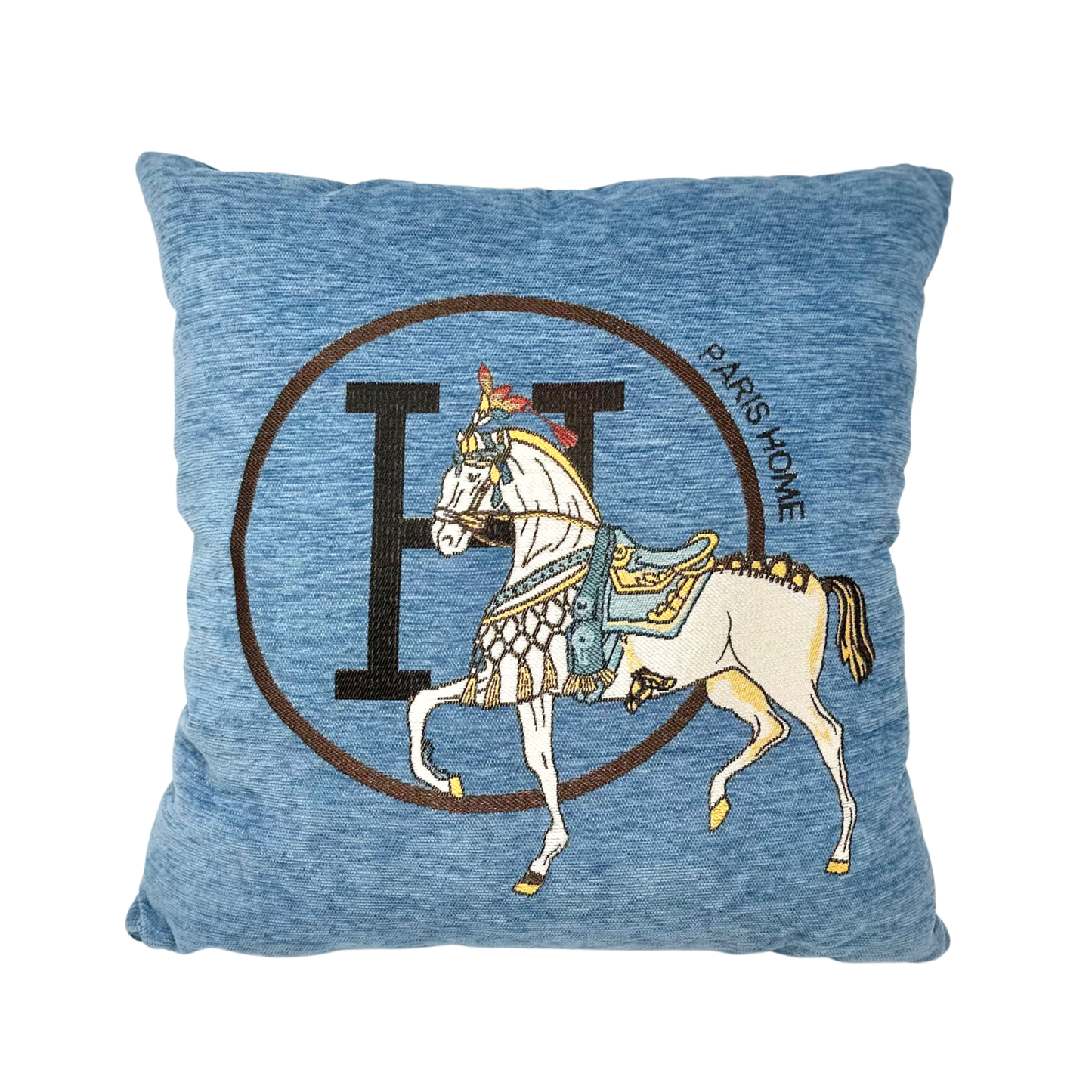Horse Pillow Cover in Blue
