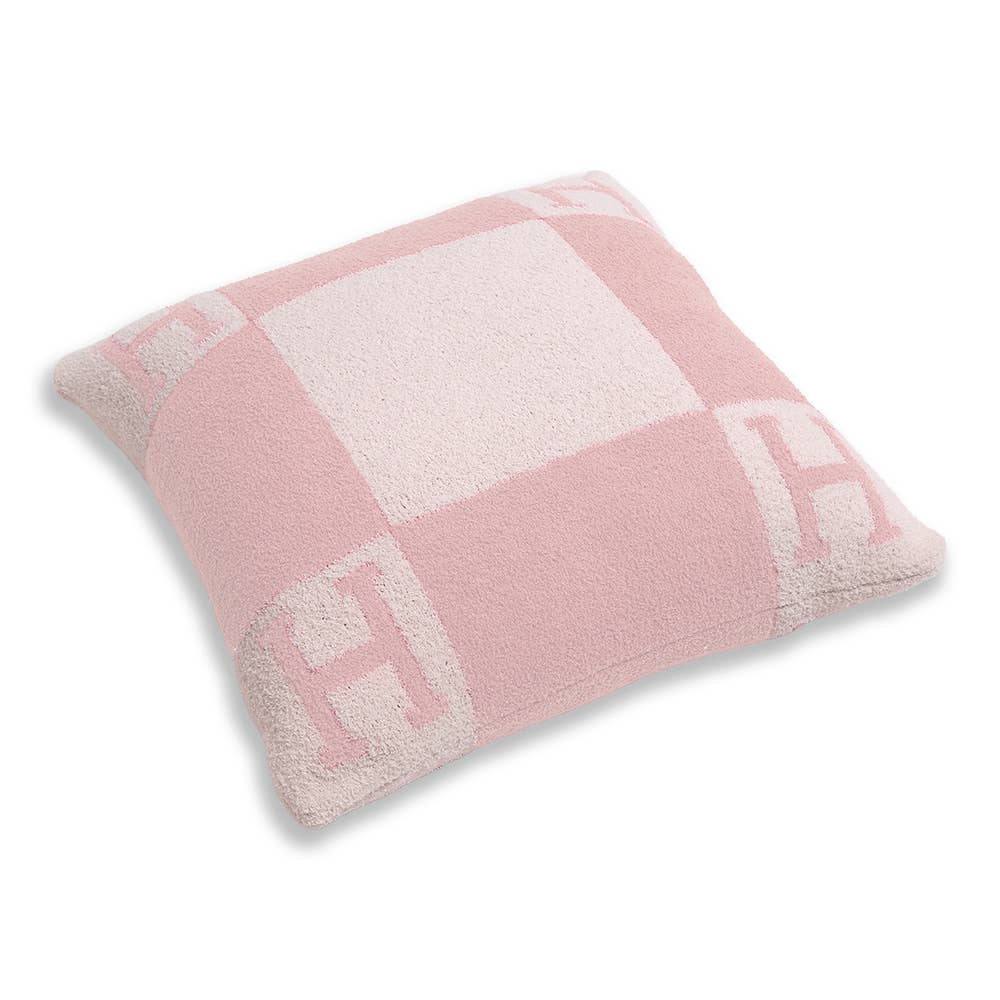 H Patterned Cushion Cover in Pink