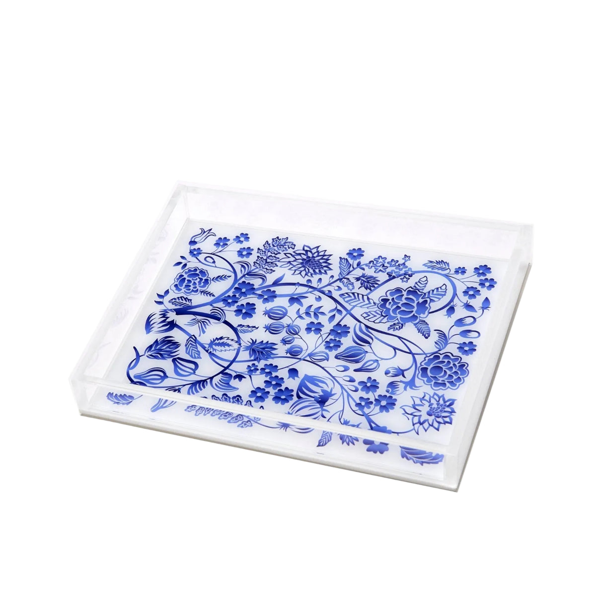 Blue Toile Acrylic Tray