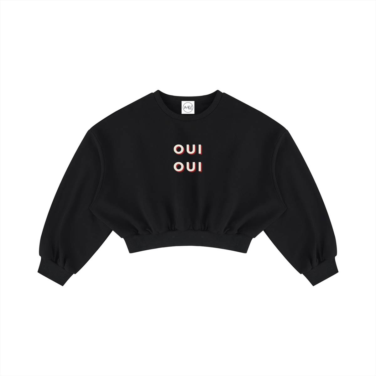 Boxy Cropped OUI OUI Crewneck Sweatshirt
