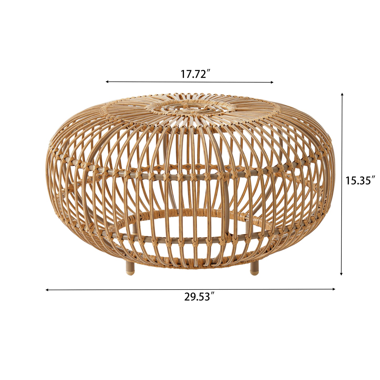 Ottowa Coffee Table | Rattan Weave Accent Table