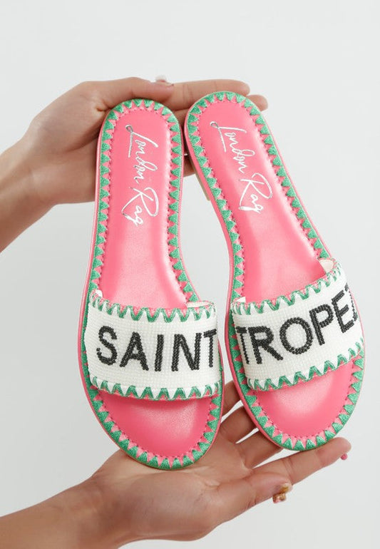 Beaded Saint Tropez Flat Sandals